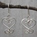 Celtic Hearts and Swirls Sterling Silver Earrings - Heart Earrings - Dangle Earrings - Celtic Jewelry - Wire