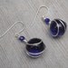 Cobalt Blue Glass Marble Earrings - Sterling Silver Wire Wrapped