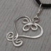 Celtic Heart Sterling Silver Wire Pendant - Celtic Necklace - Celtic Jewelry - Heart Necklace- Celtic Knot