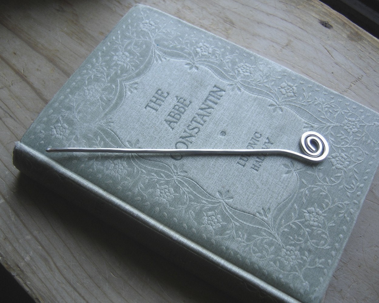 Hair Stick, Shawl Pin, Hair Clip - Sterling Silver Metal Simple Spiral - Long Hair Accessories -Women- Hair Sword, Hair Toy