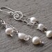 Long Pearls And Swirls Sterling Silver Dangle Earrings