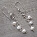 Long Pearls And Swirls Sterling Silver Dangle Earrings