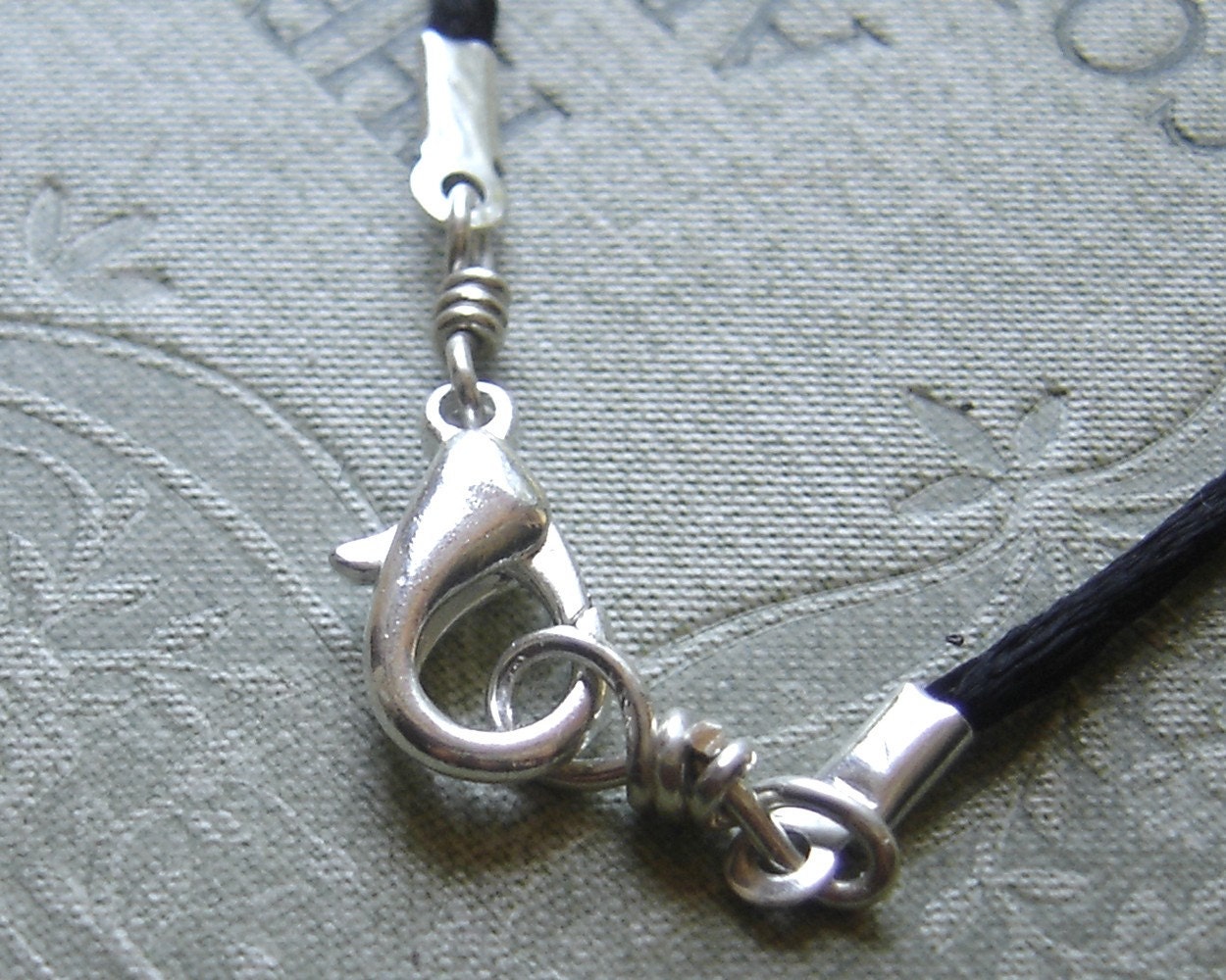 Black Satin Cord With Sterling Silver Plated Trigger Clasp