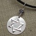Star of David Sterling Silver and Iolite Pendant Necklace- Judaica Jewelry