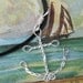Sterling Silver Anchor Pendant - Wire Rope Anchor Necklace - Navy Jewelry, Nautical