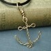 Brass Anchor Pendant - Wire Rope Anchor Necklace