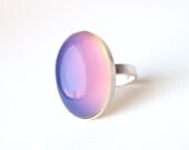 Large Mood Ring Color Changing Sterling Silver