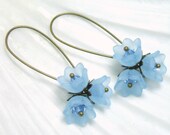 Blue Acrylic Flower Earrings