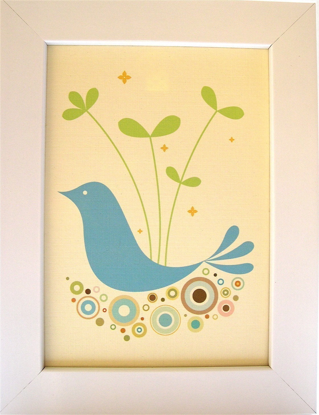 Framed Blue Tweetie Print