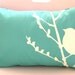 Sale Mint Green Bird on Cherry Blossom Pillow