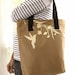 SALE Tan Hummingbird with Eucalyptus Shoulder Tote Bag