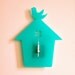 Mint Green Bird House Wall Hanging Clock