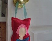 Little Girl Holiday Ornament in Pink Bob