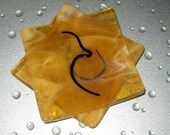 Fused Glass  Dishes - Smokey Amber Sushi Dishes Set of 2
