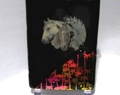 Dichroic Fused Glass ACEO - Fused Glass Horse ACEO