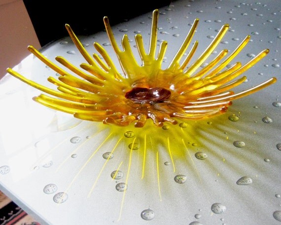 Fused Glass Sun Flower Bowl