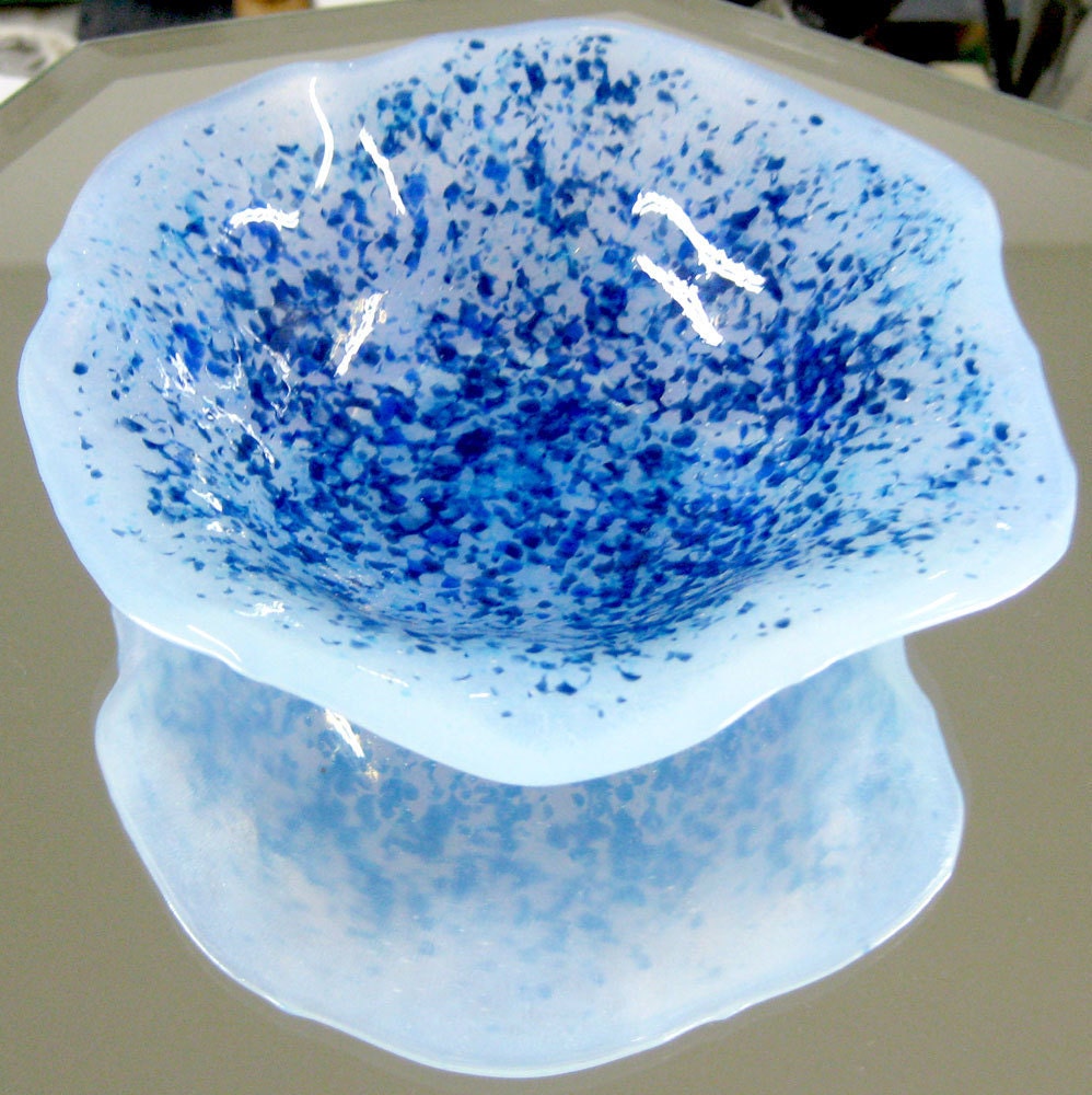 Fused Glass Bowl - Blue Fused Glass Bowl