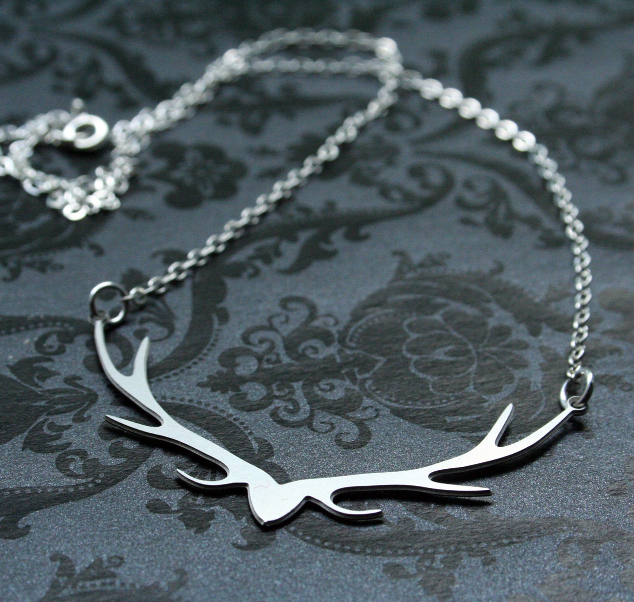 Sterling Necklace with Stainless Love Antlers