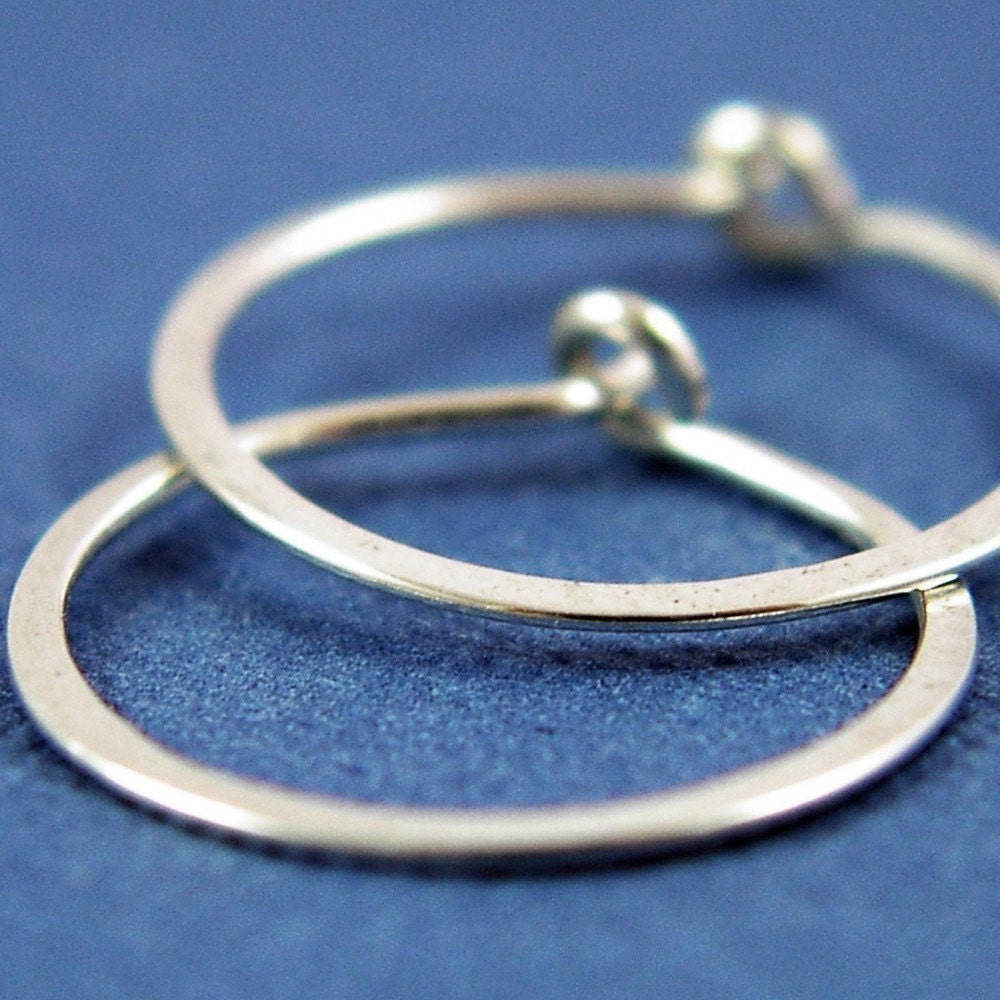 Little Silver Hammered Hoops