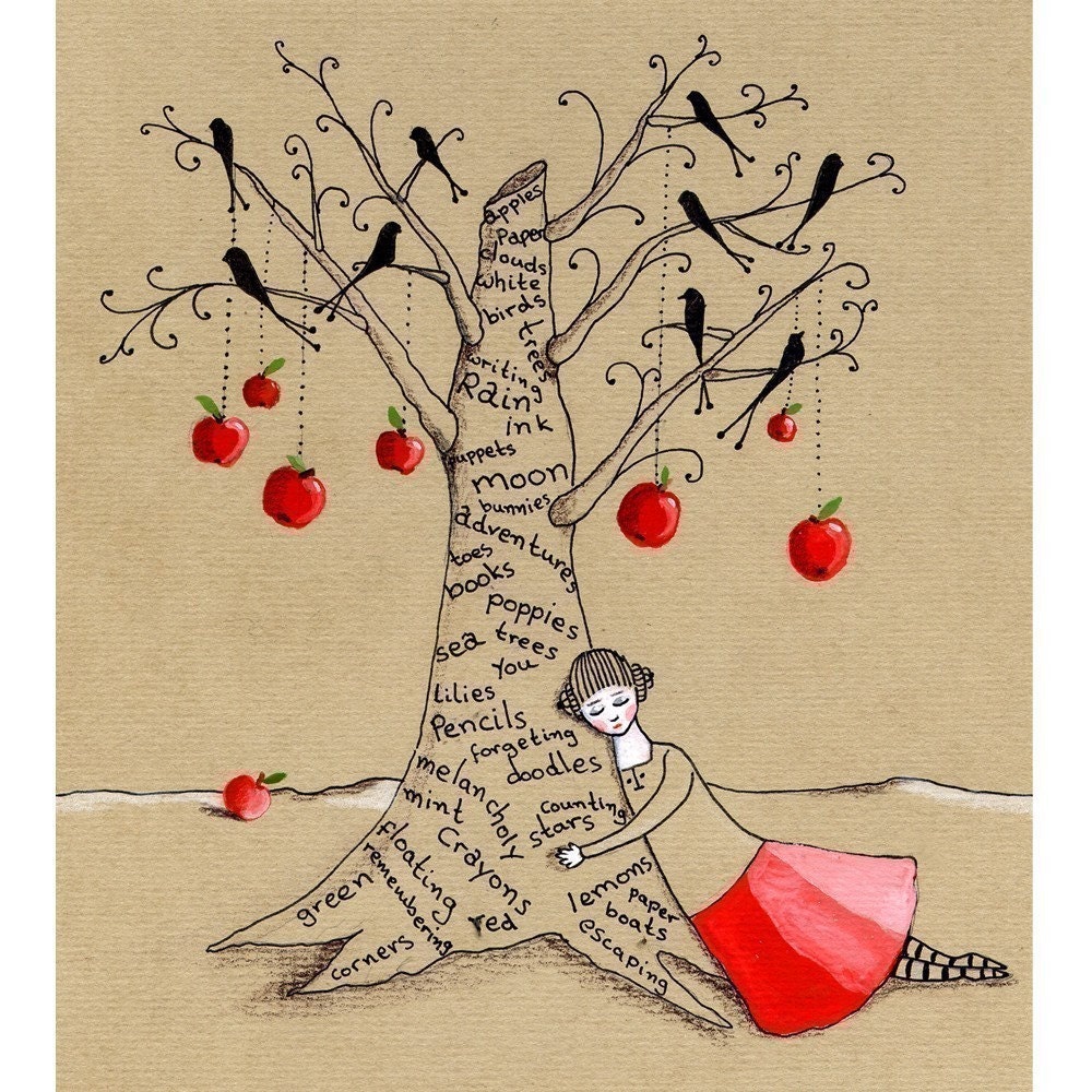 When I wear my red skirt - Art Print