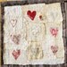 Art quilt, patchwork, embroidered, stitched cloth, Hearts