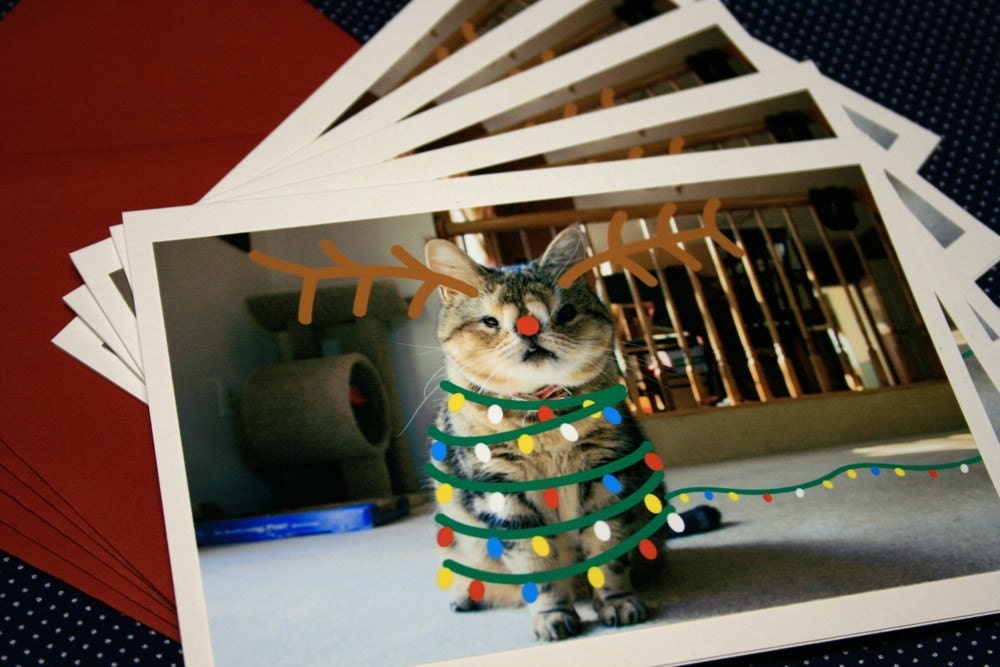 Sneezin's Greetings - UglyKitty Holiday Cards