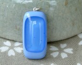 simple lavender blue pendant - fused glass 