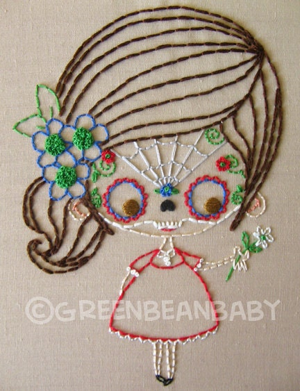 The Sugar Skull Masked Kids Cutesie Digital Embroidery Patterns
