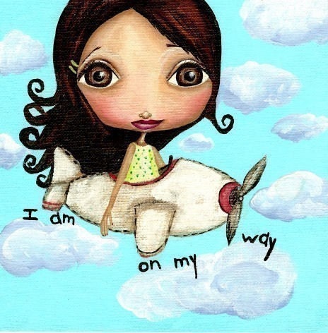 Girl in Plane Motivational Art Print