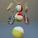 Baby Mobile Surfboards - Beach Time Mobile with Plush Beach Balls -Wood Mobiles for a Beach Themed Nursery