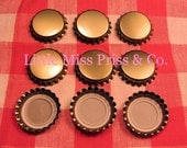 LMP 25 New Unfinished GOLD Bottle Caps (Bottlecaps) - Perfect Supply for Scrapbooking- Jewelry- Hairbows and more