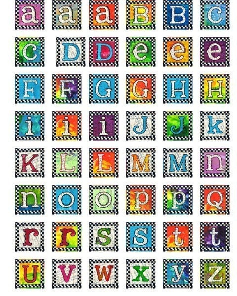 INCHIE ALPHABET. LadyBird Collage Sheet from ArtChix Studio.  Digital Download. Supplies For Mixed Media Art, Scrapbook Pages,  ATCs, ACEOs.
