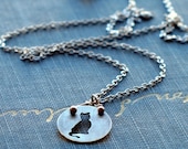 tiny cat silhouette necklace