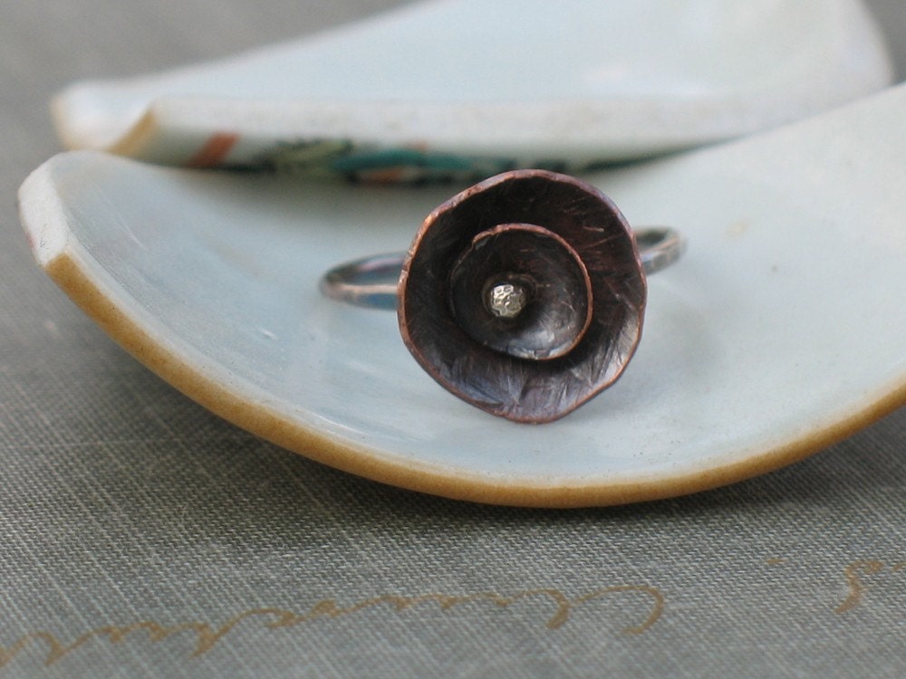 oxidized poppy ring