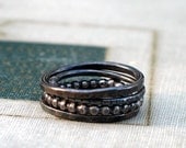 oxidized silver stacking rings- set of 4