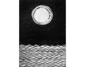 Moon and Sea (original collagraph) wall art