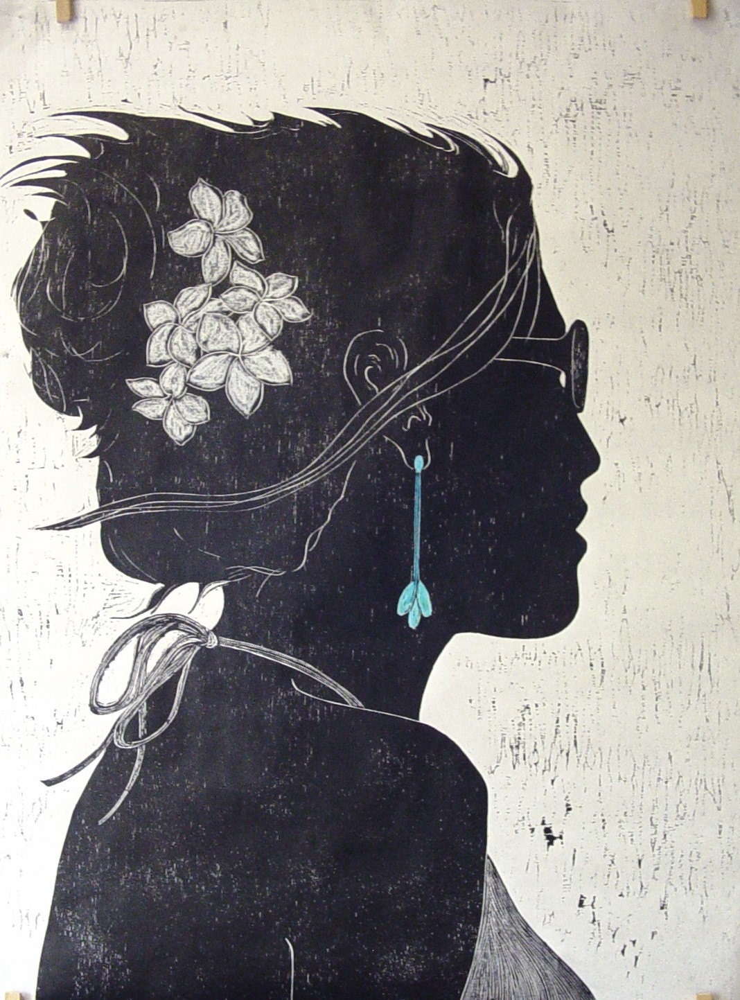 Plumeria 18x24 inches (original woodblock print)