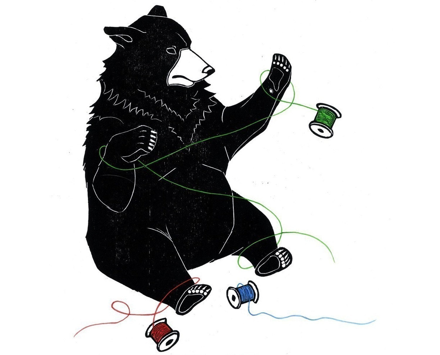 ThreadBear (original woodblock print)