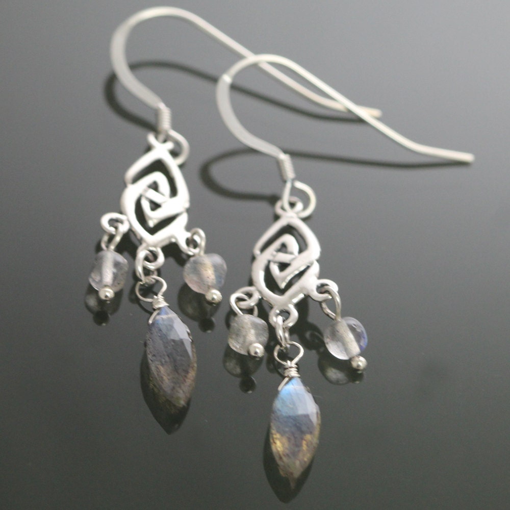 Labradorite Sterling Silver Chandelier Earrings ec177