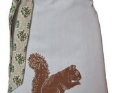 Organic block print squirrel apron
