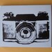 Vintage Camera Print Retro Decor Limited Edition 100  Blue - 8 x 10  Screen Print Canvas Wall Hanging - Indie Housewares -
