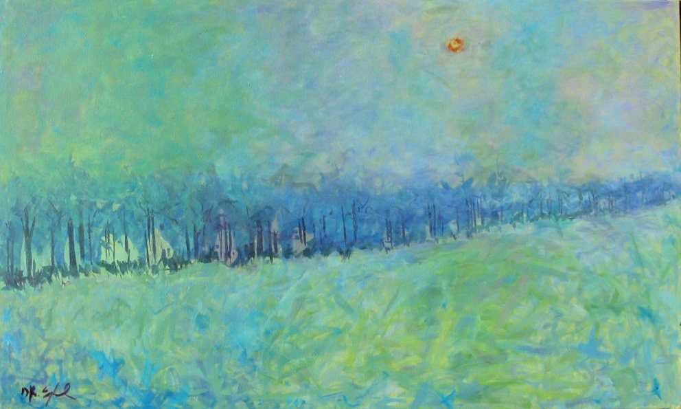 Misty Daydreams 3x5 FEET - Original Acrylic on a Extra Large Canvas by Patty Baker