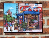 East Village Cafe 3D Mixed Media Wall Art