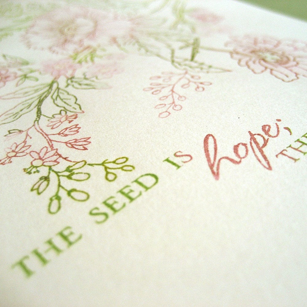 Hope and Joy in Garden Limited-Edition Gocco Print 1/20