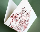 Burgundy Baroque notecards, set of four