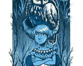 Owl Girl Mini Art Print