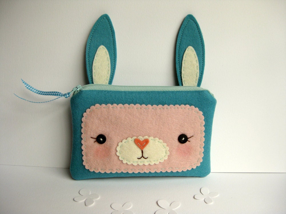 Blue Bunny Zipper Pouch