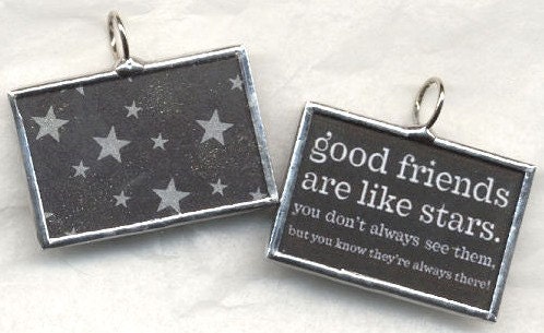 FRIENDS ALWAYS THERE Art Glass Pendant