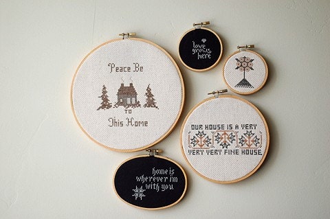 PATTERN PDF cross stitch home series- five patterns