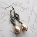 Pearl Drop Dangle Earrings - Vanilla Latte - Wedding Bridesmaid Gift - Swarovski Crystal